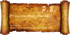Princzenthal Bardó névjegykártya